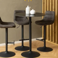 Bendt Bartafels|Ronde Bartafel / Statafel Tempest Keramiek 80cm, Kleur Zwart