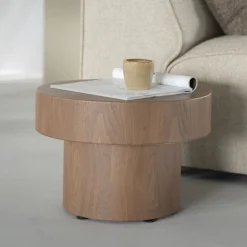 Eleonora Ronde Bijzettafel|Ronde Bijzettafel Bobbie Walnoot, 45cm