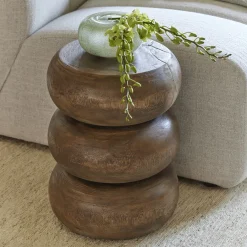 Rivièra Maison Ronde Bijzettafel|Ronde Bijzettafel Cala Carbo Suarhout, 35cm