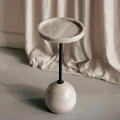 Zuiver Ronde Bijzettafel|Ronde Bijzettafel Cocktail Marmer, 25cm