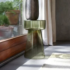 Light & Living Ronde Bijzettafel|Ronde Bijzettafel Dakwa kleur Grijs/Groen