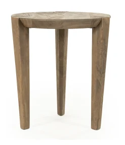 Eleonora Ronde Bijzettafel|Ronde Bijzettafel Davina Mangohout, 40cm Bruin