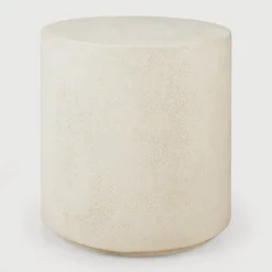 Ethnicraft Ronde Bijzettafel|Ronde Bijzettafel Elements Microcement, 40cm, kleur Off White