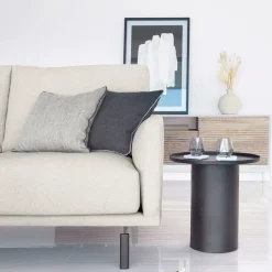 Kave Home Zwarte Bijzettafel|Ronde Bijzettafel|Ronde Bijzettafel Fleksa 45cm, kleur Zwart