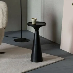 Zuiver Zwarte Bijzettafel|Ronde Bijzettafel|Ronde Bijzettafel Floss 28cm