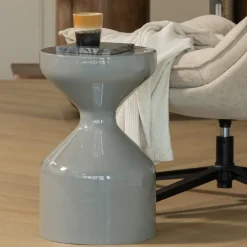 WOOOD Ronde Bijzettafel|Ronde Bijzettafel Floyd 30cm, kleur Lichtgrijs