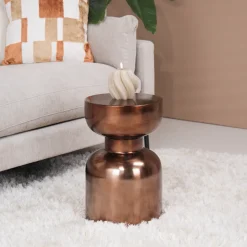 WOOOD Ronde Bijzettafel|Ronde Bijzettafel Frits 30cm, kleur Brons