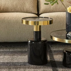 Zuiver Zwarte Bijzettafel|Ronde Bijzettafel|Ronde Bijzettafel Glam 36cm