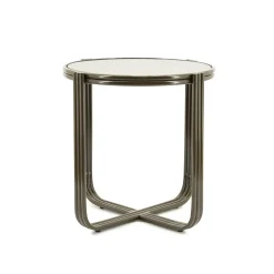 By-Boo Ronde Bijzettafel|Ronde Bijzettafel Groovy Glas, 43cm