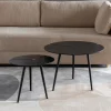 ZILT Zwarte Bijzettafel|Bijzettafels Set|Ronde Bijzettafel Lianne Set van 2 stuks