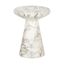 Richmond Interiors Ronde Bijzettafel|Ronde Bijzettafel Lohan Faux Marmer, 35cm Wit