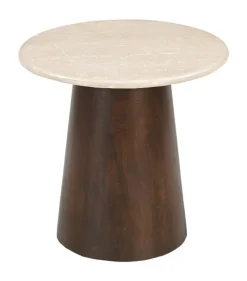 Sohome Ronde Bijzettafel|Ronde Bijzettafel Margred Marmer en mangohout, 45cm