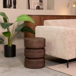 LABEL51 Ronde Bijzettafel|Ronde Bijzettafel Milly Mangohout, 35cm, kleur Espresso