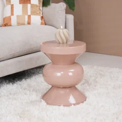 Brix Ronde Bijzettafel|Ronde Bijzettafel Ole 36cm kleur Vintage Roze Vintage Rose