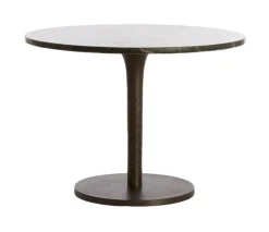 Light & Living Ronde Bijzettafel|Ronde Bijzettafel Pazo Marmer, 61cm, kleur Donkerbruin