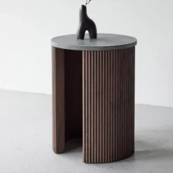 Nohr Ronde Bijzettafel|Ronde Bijzettafel Phallon 40cm, kleur Mokka/Betonlook