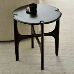 Ethnicraft Ronde Bijzettafel|Ronde Bijzettafel PI Gevernist Hout, 47cm