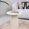 Sohome Ronde Bijzettafel|Ronde Bijzettafel Puck Mangohout, 50cm, kleur Ivoor