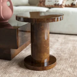 Dutchbone Ronde Bijzettafel|Ronde Bijzettafel Quinn Eucalyptushout, 46cm