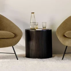 Ethnicraft Ronde Bijzettafel|Ronde Bijzettafel Roller Max Hout, 40cm