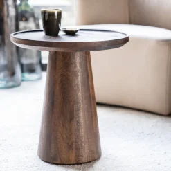 Eleonora Zwarte Bijzettafel|Ronde Bijzettafel|Ronde Bijzettafel Ron Mangohout, 46cm