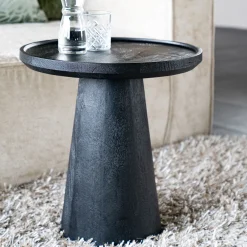 Eleonora Zwarte Bijzettafel|Ronde Bijzettafel|Ronde Bijzettafel Ron Mangohout, 46cm