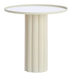 Light & Living Ronde Bijzettafel|Ronde Bijzettafel Rosario kleur Crème Cru00e8me