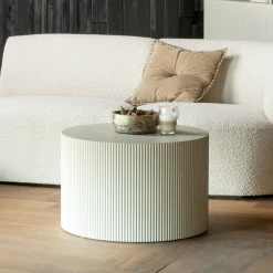 WOOOD Ronde Bijzettafel|Ronde Salontafel|Ronde Bijzettafel Sanne 60cm, kleur Antique Beige