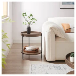 Artistiq Living Zwarte Bijzettafel|Ronde Bijzettafel|Ronde Bijzettafel Sylver MDF en metaal, 44cm