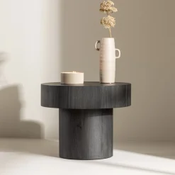 Nohr Zwarte Bijzettafel|Ronde Bijzettafel|Ronde Bijzettafel Tazia MDF, 50cm Zwart