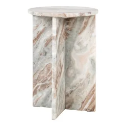 Richmond Interiors Ronde Bijzettafel|Ronde Bijzettafel Vevey Marmer, 35cm Roze