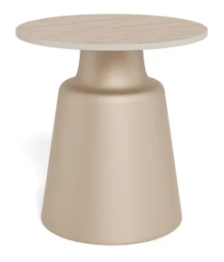 Bendt Ronde Bijzettafel|Ronde Bijzettafel Waleed Keramiek in travertinlook, 45cm, kleur Beige