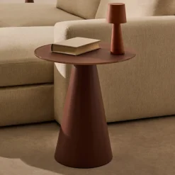 Kave Home Zwarte Bijzettafel|Ronde Bijzettafel|Ronde Bijzettafel Wilshire Gehard glas, 50cm