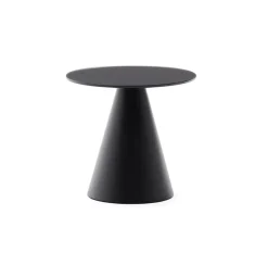 Kave Home Ronde Bijzettafel|Zwarte Bijzettafel|Ronde Bijzettafel Wilshire Gehard glas, 35cm