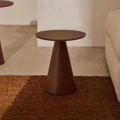 Kave Home Zwarte Bijzettafel|Ronde Bijzettafel|Ronde Bijzettafel Wilshire Gehard glas, 30cm