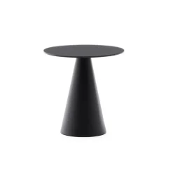 Kave Home Zwarte Bijzettafel|Ronde Bijzettafel|Ronde Bijzettafel Wilshire Gehard glas, 30cm