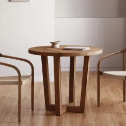 Kave Home Bistrotafels|Ronde Bistrotafel Nahla Acaciahout, 90cm