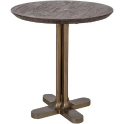 Richmond Interiors Bistrotafels|Ronde Bistrotafel Revelin Mangohout, 75cm Donkerbruin