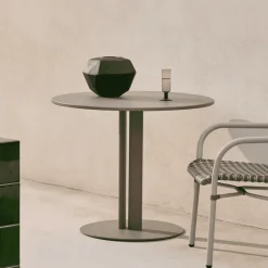 Kave Home Eettafels Voor In Je Tuin|Ronde Bistrotafel Sedalis Aluminium, 80cm, kleur Taupe