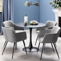 Bendt Bistrotafels|Ronde Bistrotafel Tempest Keramiek met marmerlook, 90cm