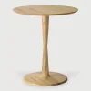 Ethnicraft Bistrotafels|Ronde Bistrotafel Torsion Gevernist Eikenhout, kleur Naturel