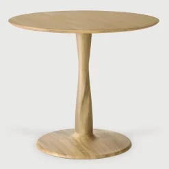 Ethnicraft Bistrotafels|Ronde Bistrotafel Torsion Gevernist Eikenhout, kleur Naturel