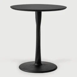 Ethnicraft Bistrotafels|Ronde Bistrotafel Torsion Gevernist Eikenhout, kleur Zwart