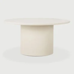 Ethnicraft Bistrotafels|Ronde Bistrotafel/Eetafel Elements Microcement, kleur Off White