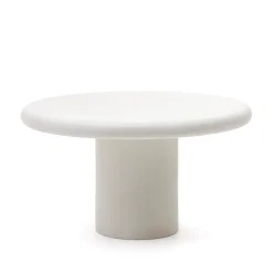 Kave Home Eettafels Voor In Je Tuin|Ronde Eettafel Addaia Cement, 140cm Wit