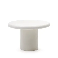Kave Home Eettafels Voor In Je Tuin|Ronde Eettafel|Ronde Eettafel Addaia Cement, 120cm Wit