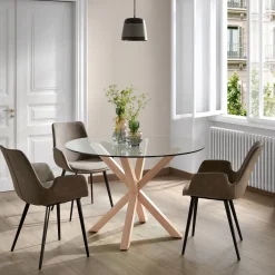 Kave Home Ronde Eettafel|Ronde Eettafel Argo 120cm, Glas