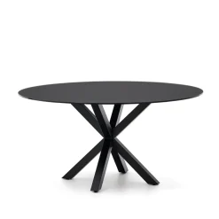 Kave Home Ronde Eettafel|Ronde Eettafel Argo Glas, kleur Zwart