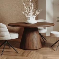 Tower Living Ronde Eettafel|Ronde Eettafel Asti Mangohout, kleur Bruin