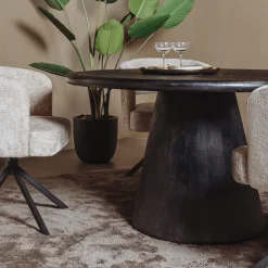 Tower Living Ronde Eettafel|Ronde Eettafel Asti Mangohout, kleur Zwart